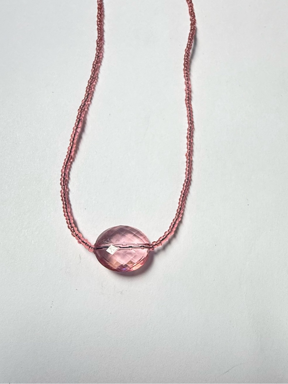 Express Pink Faceted Beaded Strand Statement Necklace